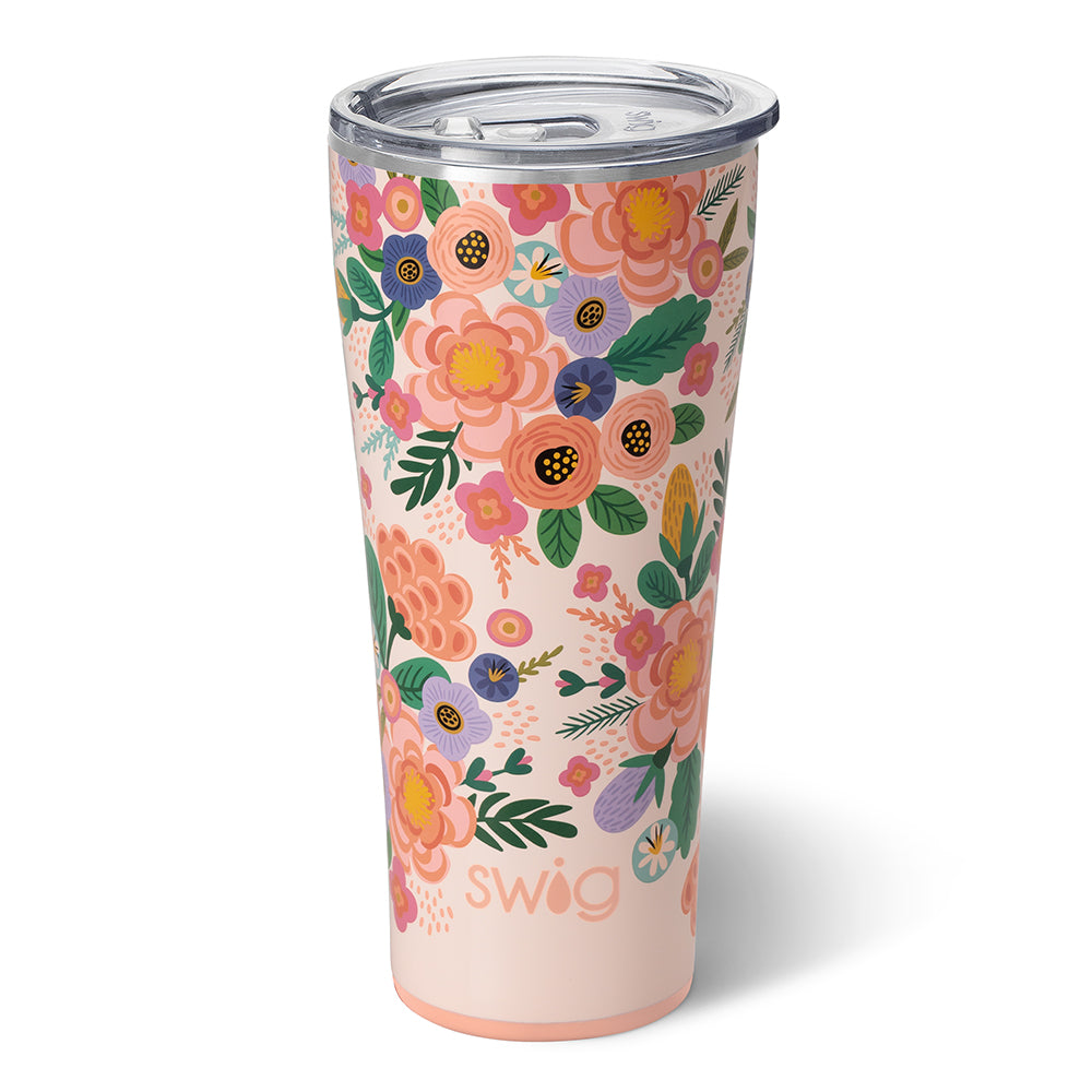 Swig Life Tumbler - Coral Insulated Stainless Steel - 32oz - Dishwasher Safe with A Non-Slip Base