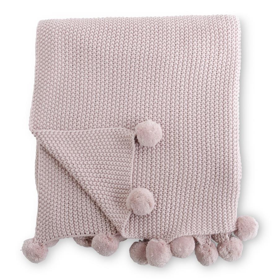 Pink pom discount pom throw blanket