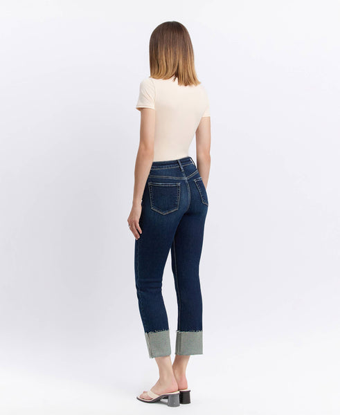 Lovervet High Rise Cuffed Crop Slim Straight Jean