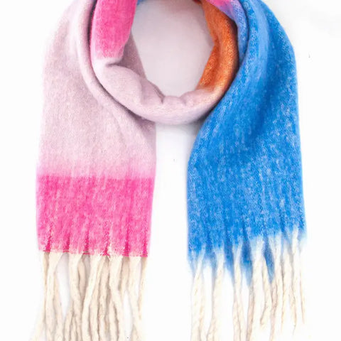 Isa Heavyweight Scarf - Blue/Pink