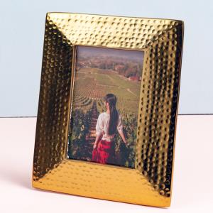 Gold Aluminum Hammered Photo Frame