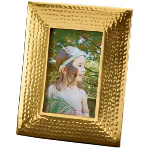 Gold Aluminum Hammered Photo Frame