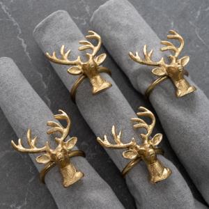 Gilded Deer Napkin Rings