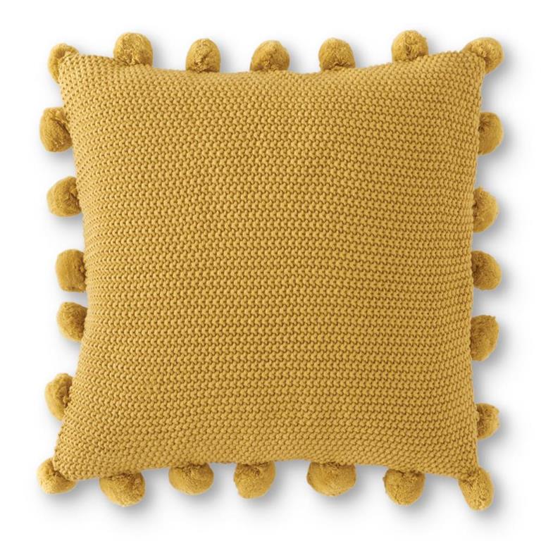 Yellow Moss Stitch Knit Pillow