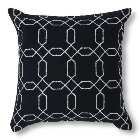 Geometric Interlocking Pillow Black