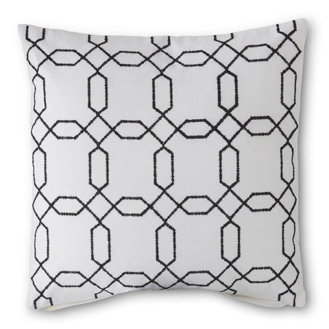 Geometric Interlocking Pillow White