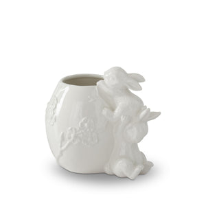 Embossed Egg Vase- 2 Bunnies