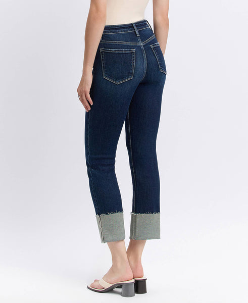 Lovervet High Rise Cuffed Crop Slim Straight Jean