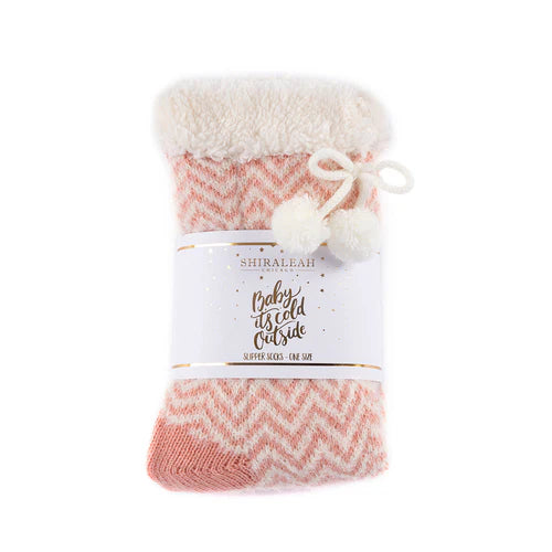 Yancy Knit Slipper Socks, Blush