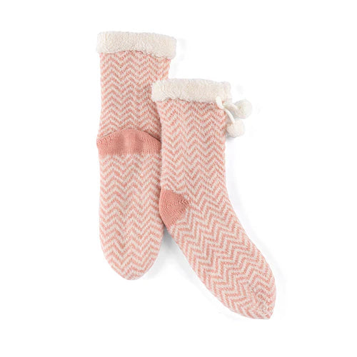 Yancy Knit Slipper Socks, Blush