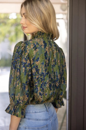 Pleated Floral Top