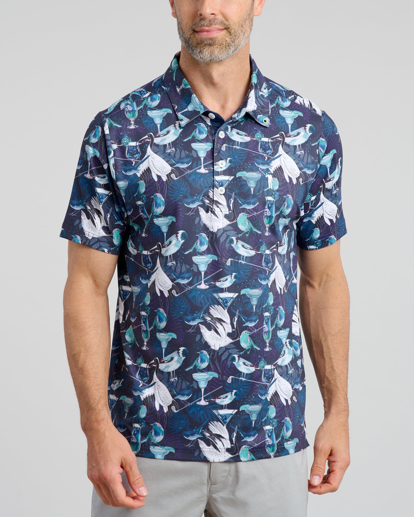 Birdie Booze Men's Golf Polo Navy