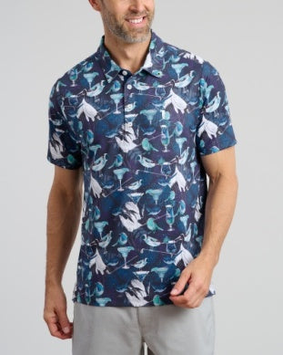 Birdie Booze Men's Golf Polo Navy