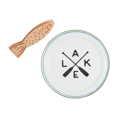 Lake Platter & Tongs Set