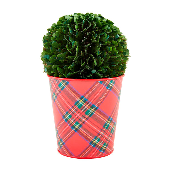 Boxwood Tartan Pot Large