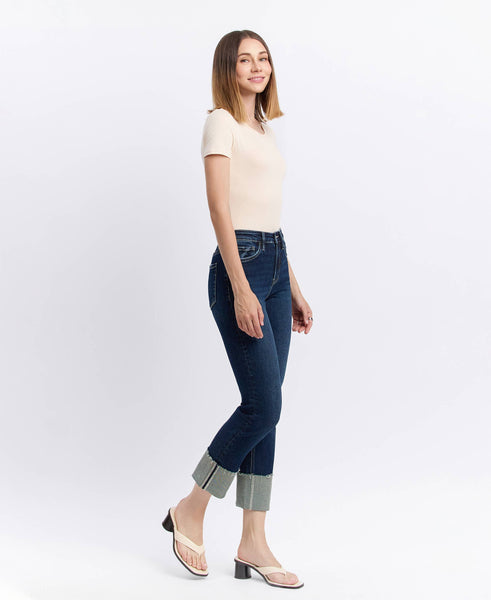 Lovervet High Rise Cuffed Crop Slim Straight Jean