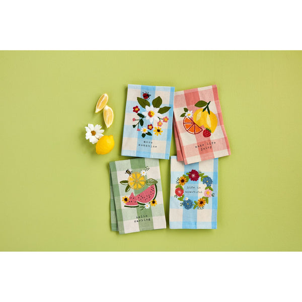 Summer Fruit Embroided Towels