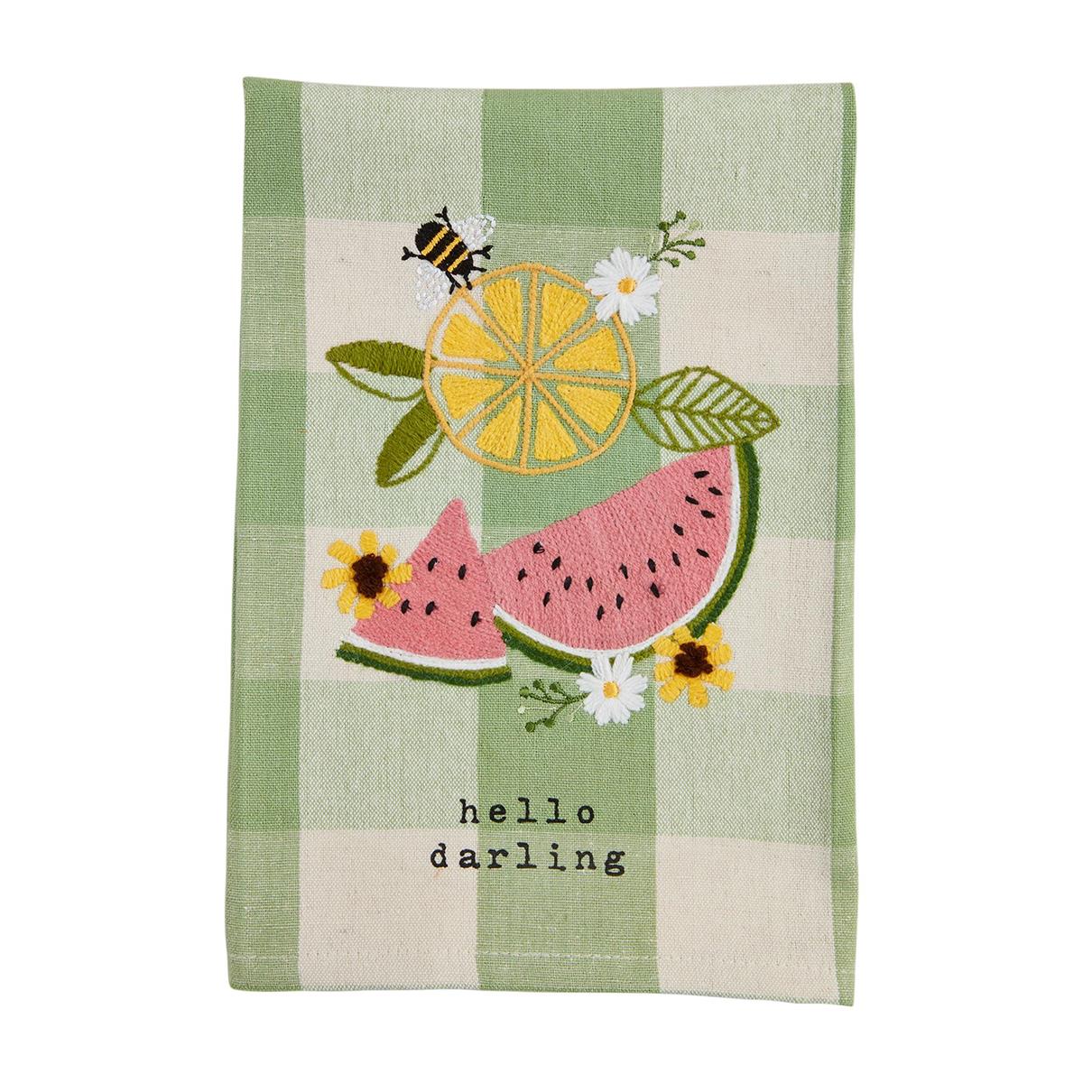 Summer Fruit Embroided Towels