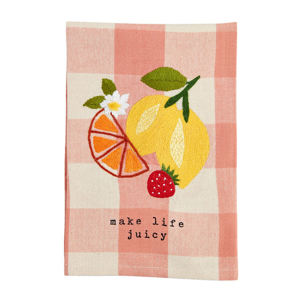 Summer Fruit Embroided Towels