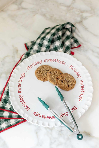 Cookie Plate & Silicone Tong Set