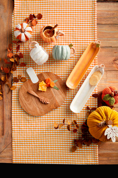 Wood & Marble Pumpkin Board Set