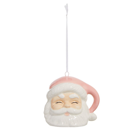 Pink Santa Ornament