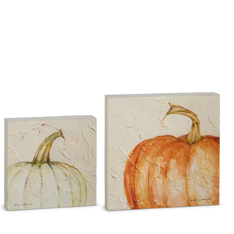 Watercolor Pumpkin Wood Blocks