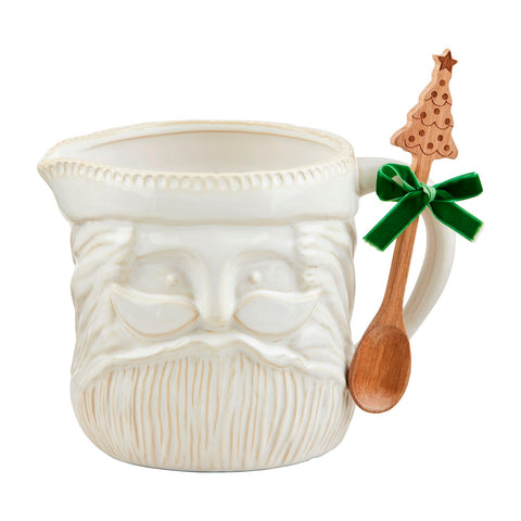 White Christmas Santa Pitcher Set