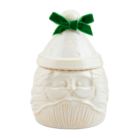 Santa White Christmas Canister