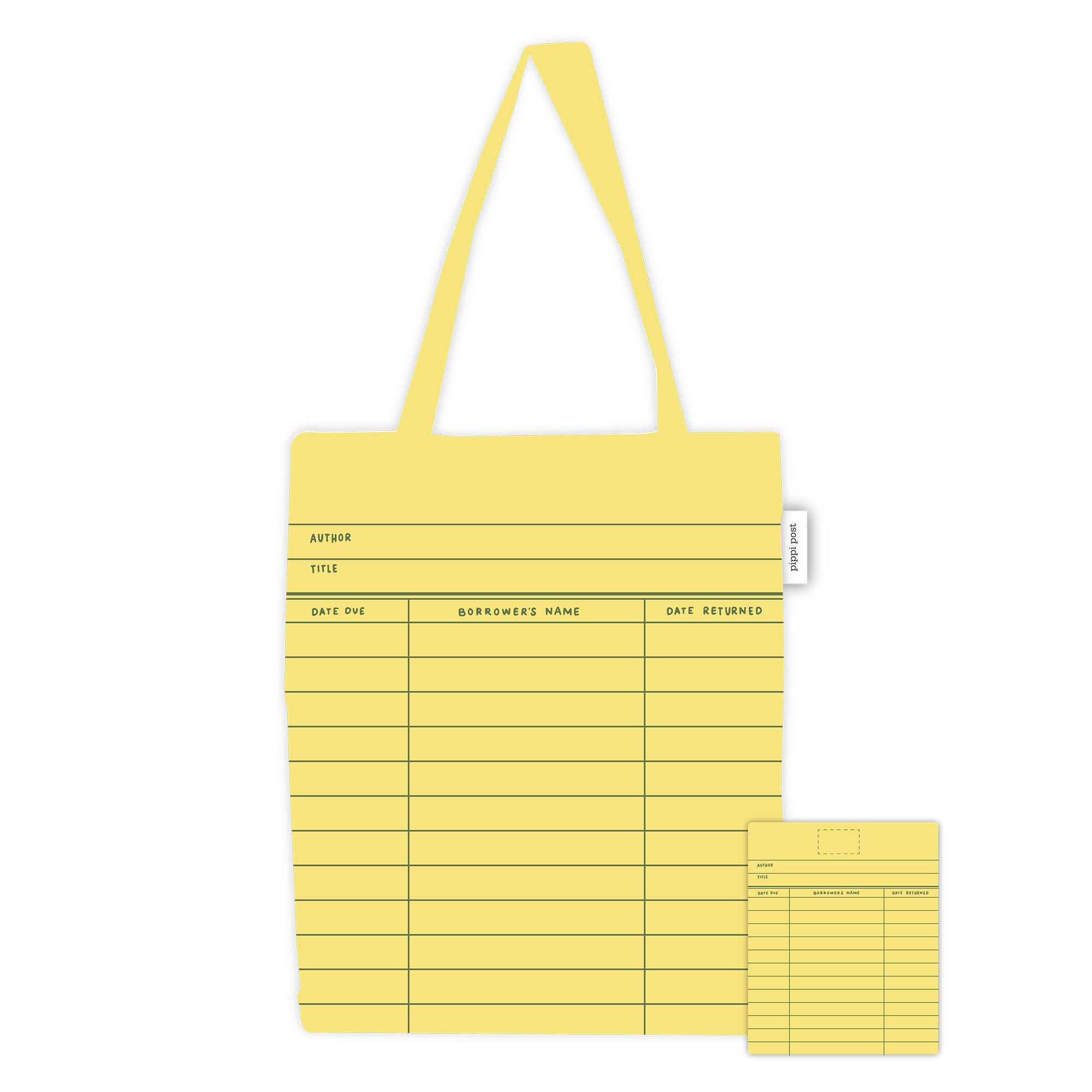 Yellow Library Card Tote Bag