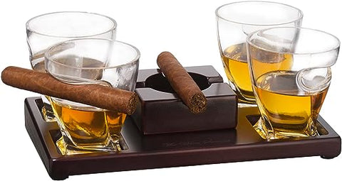 Whiskey Glasses & Cigar Set