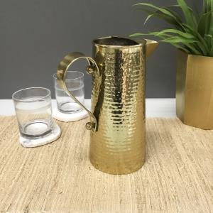 Gold Hammered Pitcher