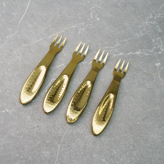 Gold Hammered Forks