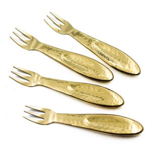 Gold Hammered Forks