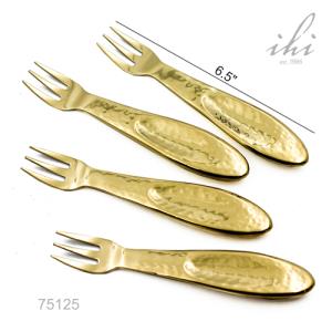 Gold Hammered Forks