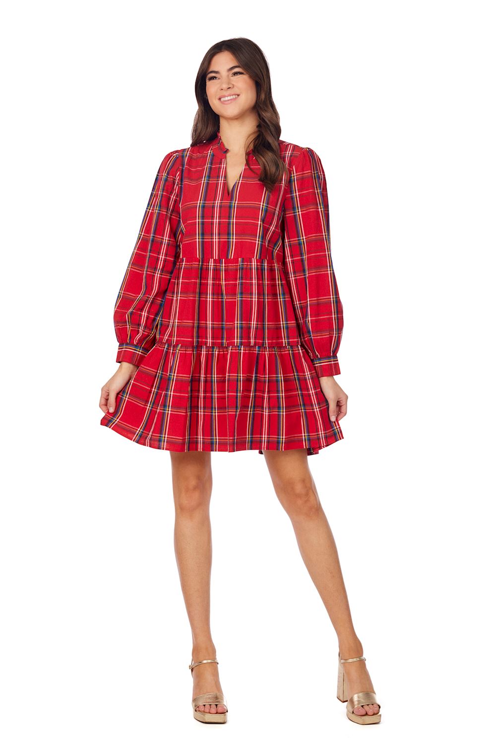 Shannon Plaid Dress Red