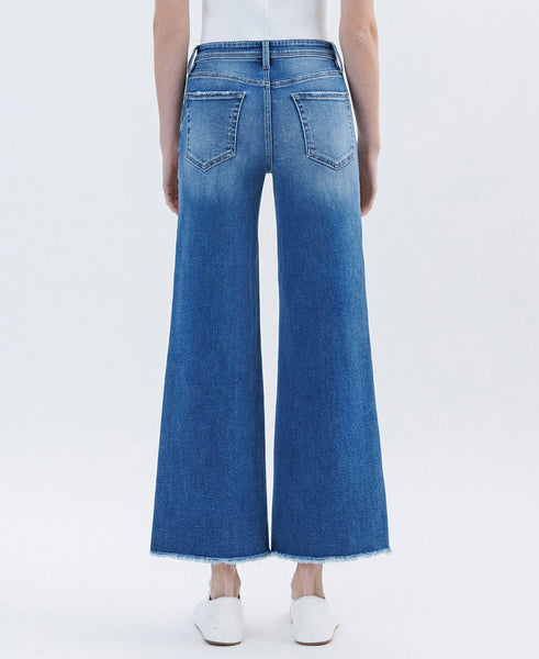 Lovervet High Rise Raw Hem Wide Leg Jeans