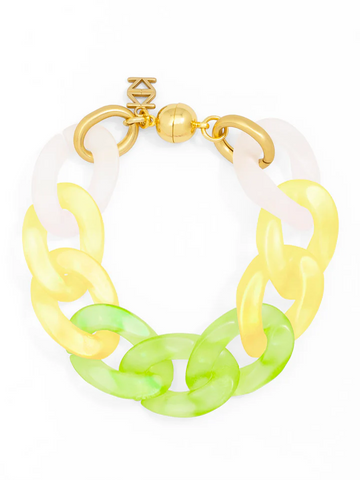 Resin Colorway Curb Chain Bracelet Green