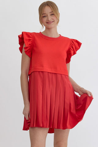 Piper Twofer Mini Dress Red
