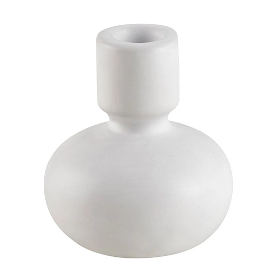 White Round Taper Candleholder - Large