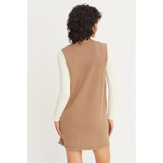 Penny Pinafore Mini Dress Mocha