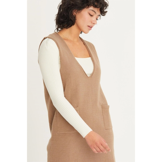 Penny Pinafore Mini Dress Mocha