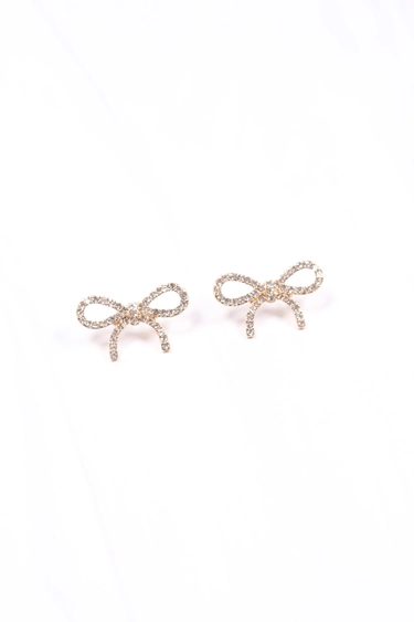 Laura May Cz Bow Earring Gold