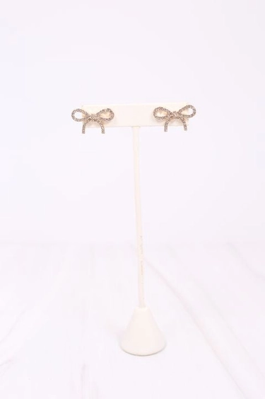 Laura May Cz Bow Earring Gold