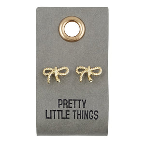 Leather Tag Earrings - Bow