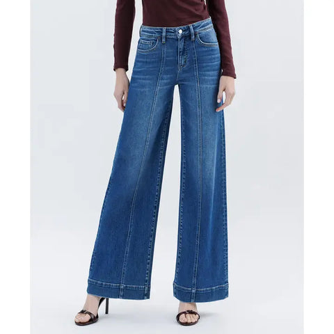 Flying Monkey High Rise Trouser Wide Leg Jeans