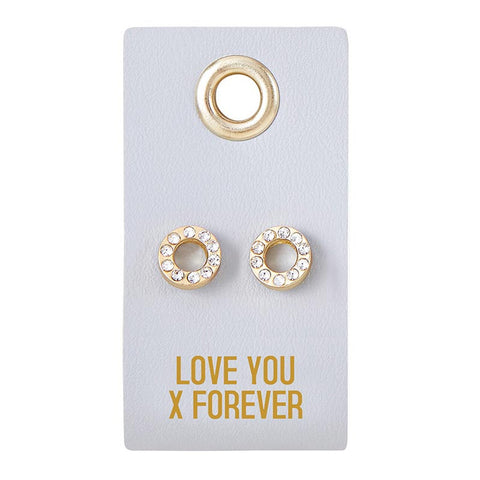 Leather Tag Earrings - Love You x Forever