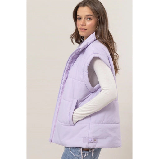 Oversized Puffer Vest Lavender