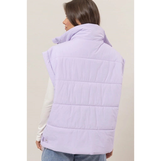 Oversized Puffer Vest Lavender