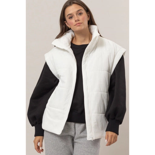 Oversized Puffer Vest Pearl